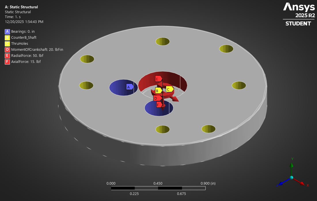 Applied loads and boundary conditions