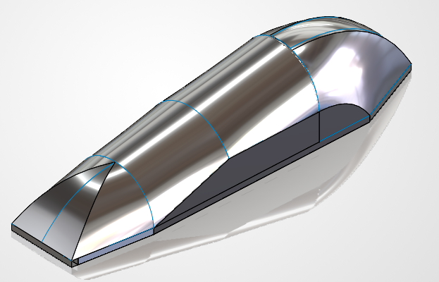 Chassis with temporary aluminum shell for CFD and FEA